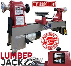 Lumberjack Mini Wood Lathe Cast Iron 5 Speed 550W Professional Motor Bench Top