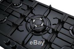 MILLAR GH9051TB 5 Burner Built-in Gas on Glass Hob 90cm with Cast Iron Stands
