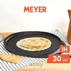 Meyer Pre-Seasoned Cast Iron Flat Dosa Roti Tawa, 30cm, Black- Free Postage