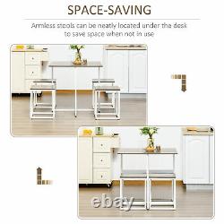Modern 5-Piece Dining Table Set Metal Frame Square Kitchen Table with 4 Chairs