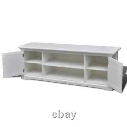 Modern Large White Wooden TV Stand Cabinet Home Storage Entertainment Center