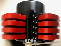Mtrendy 5-25 lbs adjustable Dumbbell Red Single or Pair Weight Workout Exercise