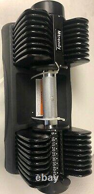 Mtrendy 5-50 lbs Adjustable Dumbbell Black Single / Pair Weight Workout Exercise