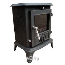 Multi-Fuel Cast Iron Wood Burning Stove Clean Burn Log Burner Fireplace 5.5KW