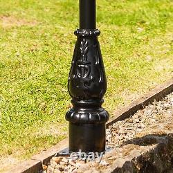 NEW 2.3m Antique Brass Gothic Lamp Post & Lantern Set Outdoor Lighting