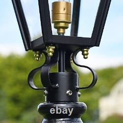 NEW 2m Black Victorian Lamp Post & Lantern Set Outdoor Lighting