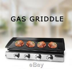NEW Gas Plancha BBQ LPG 4 burner outdoor Grill Steel Enameled cast iron Plate CE
