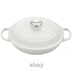 NEW Le Creuset Signature Enameled Cast Iron Braiser Lid 3.5qt Matte White No Box