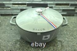 NEW Staub Graphite Gray Cast Iron 3.75 Qt. Essential Rooster French Dutch Oven
