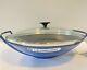 NEW in Box Vintage Le Creuset Wok #36 Retro Blue Cast Iron withGlass Lid 4.75qt