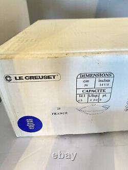 NEW in Box Vintage Le Creuset Wok #36 Retro Blue Cast Iron withGlass Lid 4.75qt