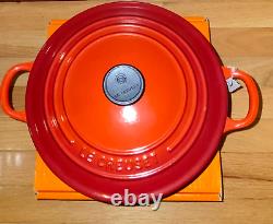 NIB Le Creuset Round Cast Iron Cocotte Dutch Oven 3.5Qt Cerise Red Second Choix