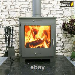 Nero Lux Back Boiler 15kw Wood Burning Multifuel, Wood Burner Modern Stoves
