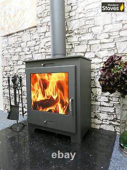 Nero Lux Back Boiler 15kw Wood Burning Multifuel, Wood Burner Modern Stoves