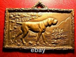 New Art Hunting Dog Canine Great Plate Cast Iron Heavy 475gr And 170x122