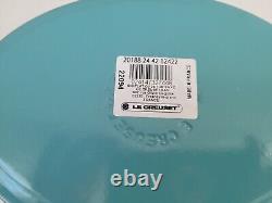 New Le Creuset Signature Oval Baker 1 qt Enameled Cast Iron Turquoise in Box