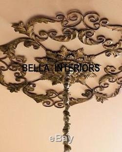 New Neiman Marcus Victorian Scroll Acanthus Iron Gold Ceiling Medallion Horchow