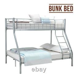 New Single Triple Bunk Beds Metal Frame High Sleeper Children Kids Beds