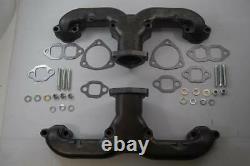 New Small Block Chevrolet Chevy Raw Classic Cast Iron Ram Horn Exhaust Manifolds