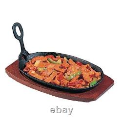 Olympia Cast Iron Oval Sizzler with Wooden Stand 240mm (Pack of 6) SA290