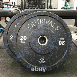 Olympic Rubber Weight Plates 5kg 25kg 2 Inch Bumper Pairs Sets Gym Crossfit