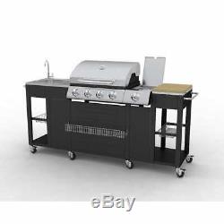 Outdoor Kitchen Barbecue Gas BBQ Stainless Steel 4 Burners with Side Burner SALE