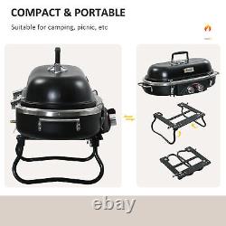 Outsunny Foldable 2 Burner Gas BBQ Grill with 2 Burners for Camping Picnic Cooking