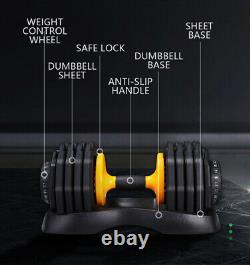 PAIR of ADJUSTABLE DUMBBELLS 2.5-25kg Total 50kg Selectable Weights Unisex