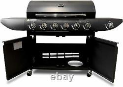 PRO Gas BBQ 6+1 Barbecue Grill with Side Burner Garden Outdoor