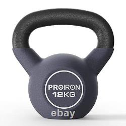 PROIRON Kettlebell 12kg Cast Iron Neoprene Coated Home Gym Strength Training