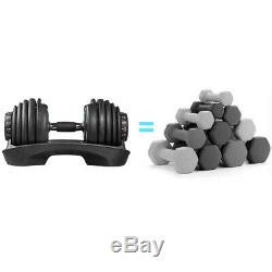 Pair Of HyGYM Premium Adjustable Dumbbells 24KG Multi Gym Adjustable Weights Gym