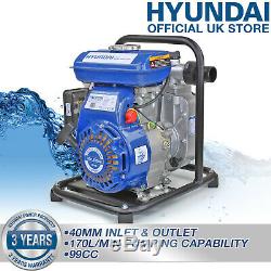 Petrol Water Pump 1.5 Portable 170L/Min For Pond Pool Flooding 4 Stroke Hyundai
