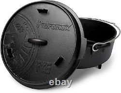 Petromax FT6 Cast Iron Stew Pot Camping Cooking Pot Dutch Oven Stock Pot Pan