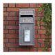 Post Box Grey with Lock Wall Mounted Mailbox Royal Mail ER Design in Cast Iron