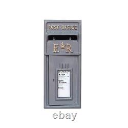 Post Box Grey with Lock Wall Mounted Mailbox Royal Mail ER Design in Cast Iron