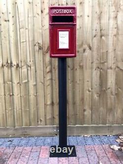 Postbox Letter Post Box and Stand Cast Iron Post Office Red Medium