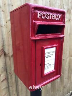 Postbox Letter Post Box and Stand Cast Iron Post Office Red Medium