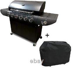 Professional Gas BBQ 6+1 Barbecue Grill with Side Burner Garden +FREE COVER
