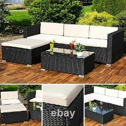 Rattan Garden Furniture Corner Sofa Set Lounger Table Patio Outdoor Conservatory