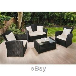 Rattan Garden Furniture Set 4 Piece Chairs Sofa Table Outdoor Patio Wicker