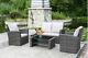Rattan Garden Premium Set 4 Piece Chairs Sofa Table Outdoor Patio Wicker
