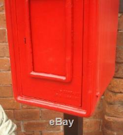 Replica Royal Mail ER Red Postbox Letter Box Cast Iron Lockable with Keys