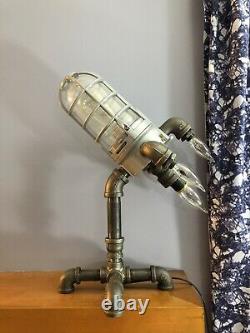 Rocket Rocketship ship Steampunk Astronaut Black Pipe Table Lamp Light