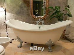 Roll Top Double Slipper Cast Iron Bath NO TAP HOLES+ Complete Package Deal