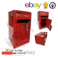 Rolson Floor Mounting Cast Iron Post Box Postal Box Red British Mailbox