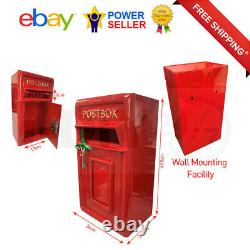 Rolson Wall Mounting Cast Iron Post Box Postal Box Red British Mailbox