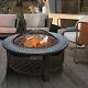 Round Fire Pit XL Large Outdoor Garden Firepit Table Heater BBQ Brazier & Grill