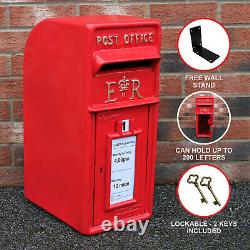 Royal Mail Post Box Cast Iron Pillar ER Floor Stand Mail Wall Mount Postal