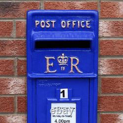 Royal Mail Post Box Cast Iron Pillar ER Letter Wall Mount Postal Floor Stand