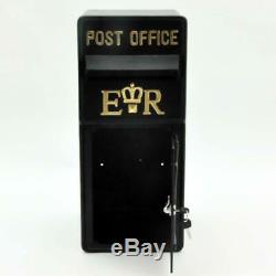 Royal Mail Post Box ER II Pillar Box Black Cast Iron Post Office Letter Box